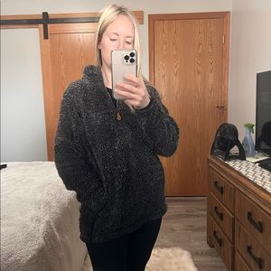 Pink lily quarter zip Sherpa